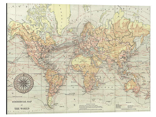 Aluminiumtavla World Map II