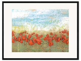 Ingelijste kunstdruk Coral poppies i