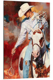 Magnettafel Cowboy im Westernsattel