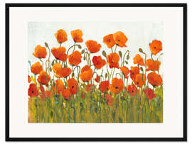 Gerahmter Kunstdruck Mohnblumen am Feldrand I