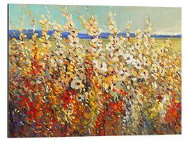 Tableau en aluminium Champ de fleurs de printemps II