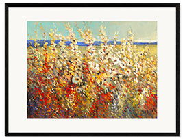 Gerahmter Kunstdruck Feld mit Frühlingsblumen II