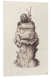 Foam board print The frog and the snail, vintage