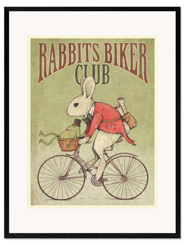 Impresión de arte enmarcada Rabbits Biker Club