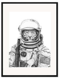 Gerahmter Kunstdruck Apollo 18 Schwarz/Weiß