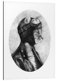 Magnettafel Pilot Katze Schwarz/Weiß