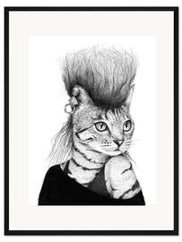 Gerahmter Kunstdruck Caty Schwarz/Weiß