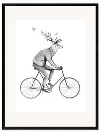 Framed art print Even a Gentleman rides a bike