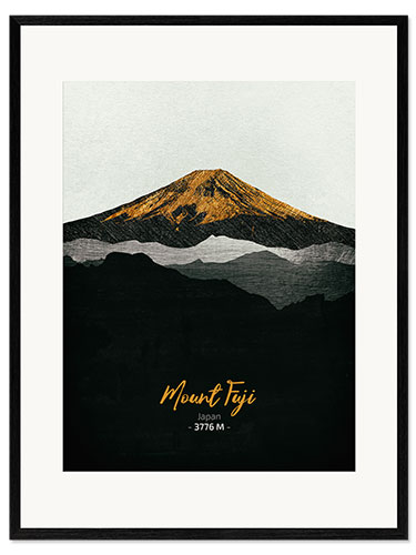 Ingelijste kunstdruk Mount Fuji