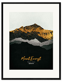 Inramat konsttryck Mount Everest