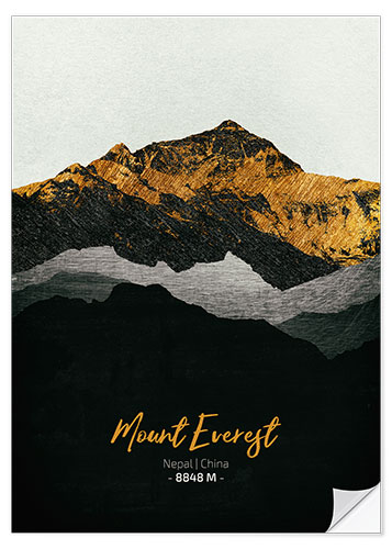 Selvklæbende plakat Mount Everest