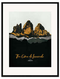 Inramat konsttryck Three peaks of Lavaredo