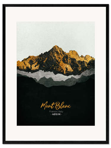 Ingelijste kunstdruk Mont Blanc