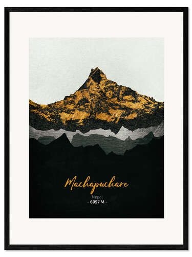 Ingelijste kunstdruk Machapuchare