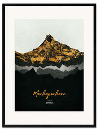 Inramat konsttryck Machapuchare