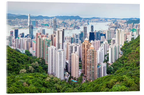 Acrylic print Hong Kong cityscape