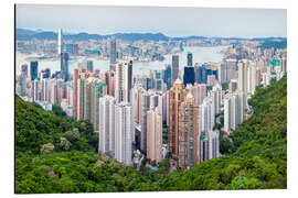 Aluminium print Hong Kong cityscape