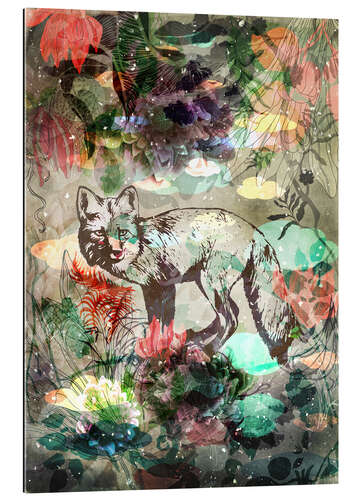 Gallery print Fox and peonies