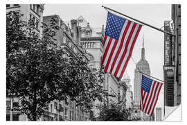 Sticker mural Drapeaux américains à New York