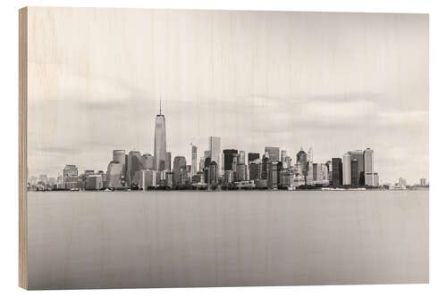 Wood print Manhattan Skyline