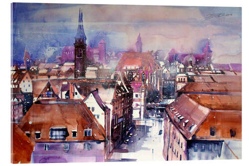 Acrylic print View to the main market in Nuremberg