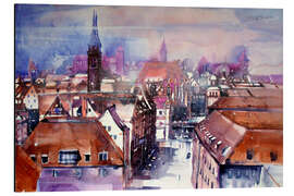 Aluminium print View to the main market in Nuremberg