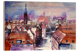 Obraz na drewnie View to the main market in Nuremberg