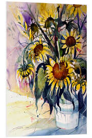 Foam board print Sunflowers in vase