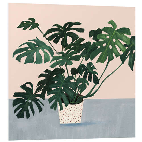 Foam board print Monstera in spotted pot