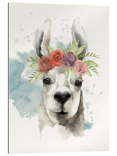 Gallery print Lama with flower crown I