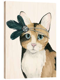 Holzbild Katze von Downton I - Grace Popp