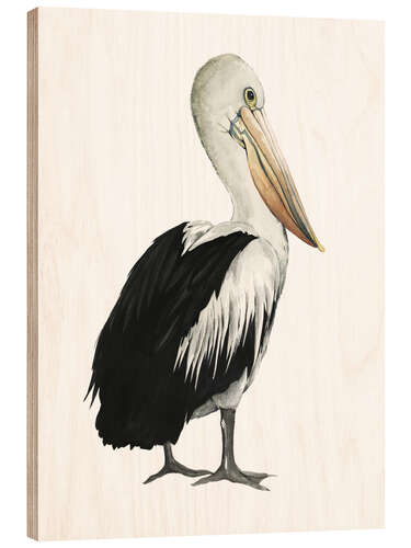 Wood print Pelican