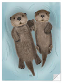 Naklejka na ścianę Otter siblings