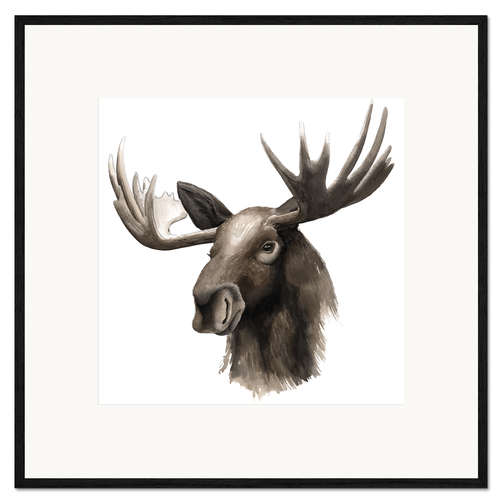 Framed art print Moose portrait