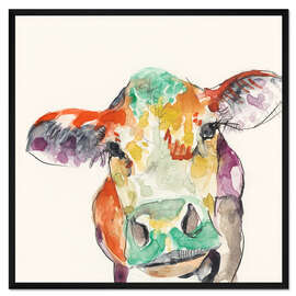 Gerahmter Kunstdruck Hi-Fi Kuh