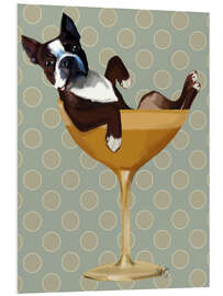 PVC print Boston Terrier in Cocktail Glass