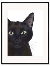 Innrammet kunsttrykk Black cat