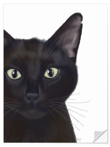 Selvklebende plakat Black cat