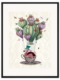 Gerahmter Kunstdruck Dodo im Heißluftballon