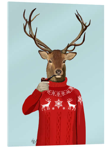 Acrylic print Deer in sweater