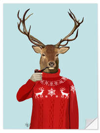Wall sticker Deer in sweater