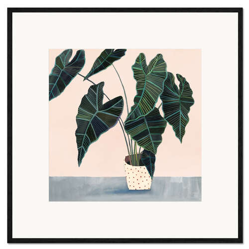 Framed art print Alocasia in dotted pot