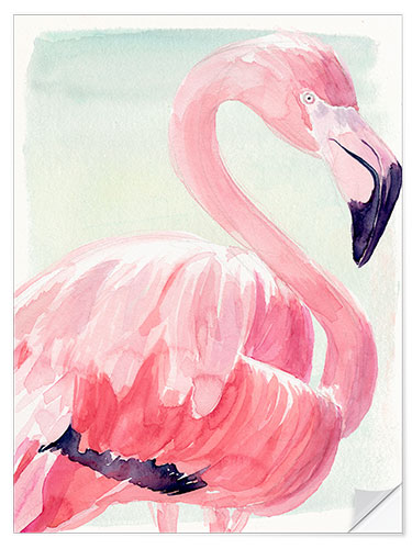 Självhäftande poster Pastel Flamingo II