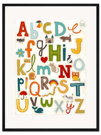 Gerahmter Kunstdruck Bunte Buchstabensuppe