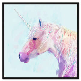 Gerahmter Kunstdruck Mystisches Einhorn