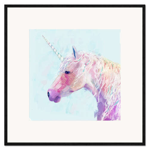 Impression artistique encadrée Licorne mystique