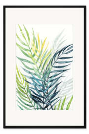 Gerahmter Kunstdruck Palmenblätter im Abendlicht II