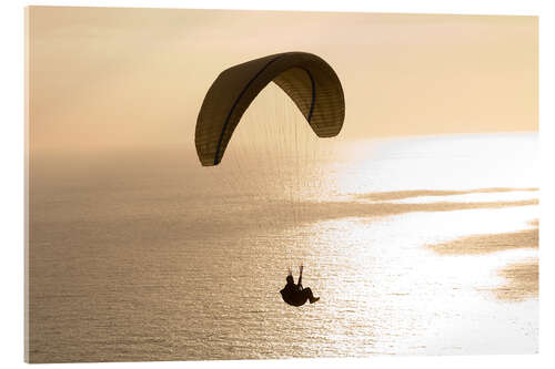 Acrylic print Paraglider over the sea