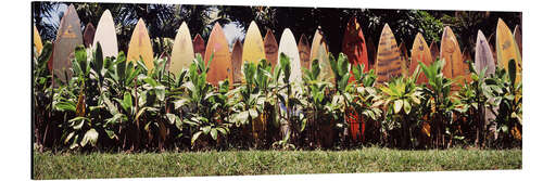 Aluminiumsbilde A fence made of surfboards