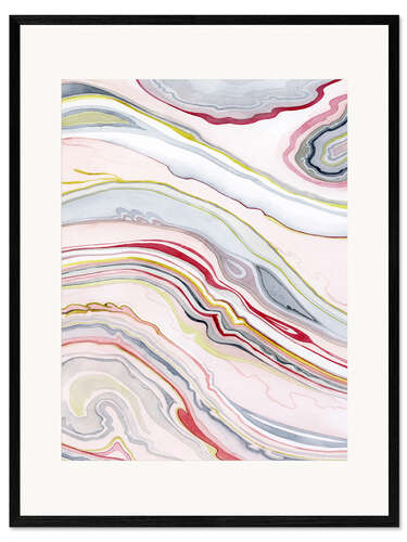 Ingelijste kunstdruk Watercolor marbled II